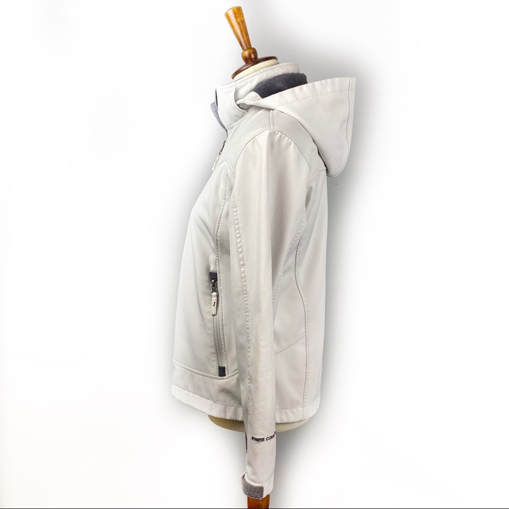 Free Country Women’s Softshell Fleece Lined Hooded Jacket Ivory Gray S - Picture 5 of 8